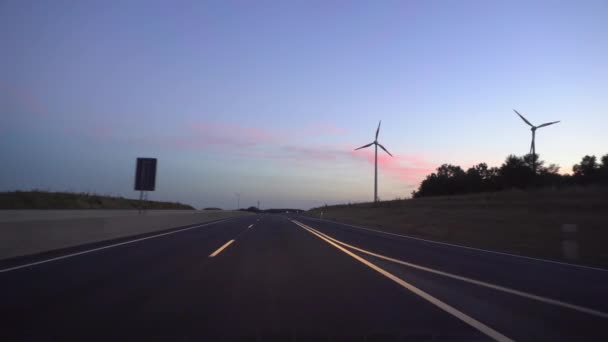 Frankfurt Niemcy Circa Lipca 2018 Jazda Niemieckiej Autostradzie Nocnej — Wideo stockowe