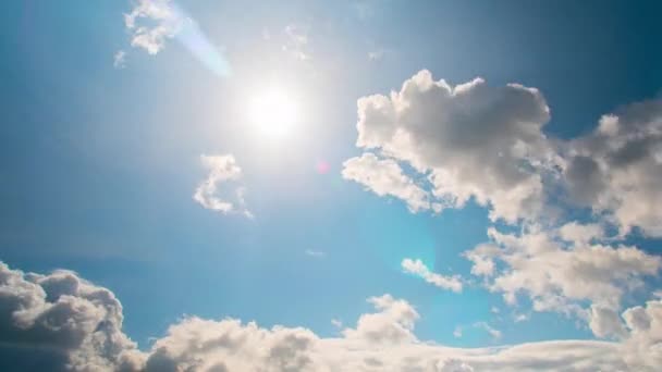 太陽と雲 部分的に曇り タイムラプス — ストック動画