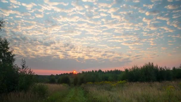 Morgendämmerung Und Ländliche Landschaft Zeitraffer — Stockvideo