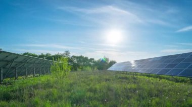 Güneş panelleri ve güneş, panoramik hızlandırılmış
