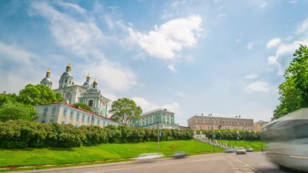 Rusia Smolensk Circa Mayo 2019 Catedral Asunción Calle Bolshaya Sovetskaya — Vídeo de stock