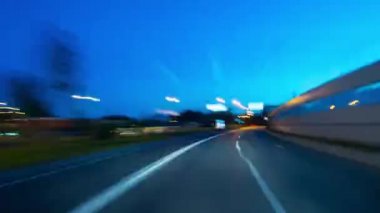 Yol St. Petersburg - Kronstadt, beyaz geceler, hızlandırılmış