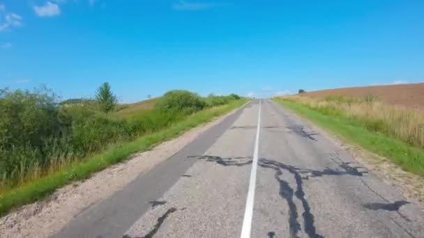 田舎道で車で — ストック動画
