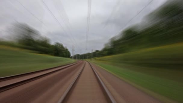 Demiryolunda Hızlı Sürüş Soyut Arka Plan — Stok video