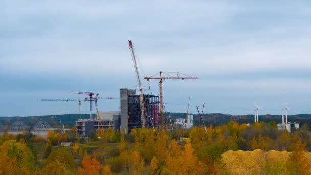 Vilnius Litauen Oktober 2019 Anläggningsuppförande Tidsförskjutning — Stockvideo