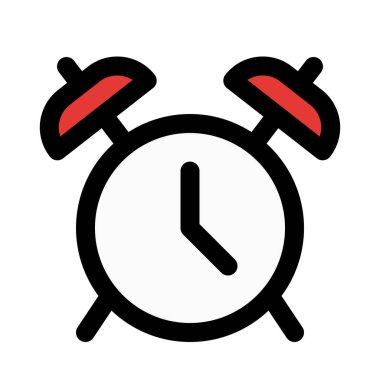 Klasik çalar saat simgesi, renkli vektör çizim