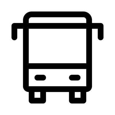 İzole arka plan, vektör çizim simgesine otobüs