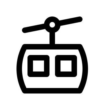 Teleferik simgesi izole arka plan üzerinde