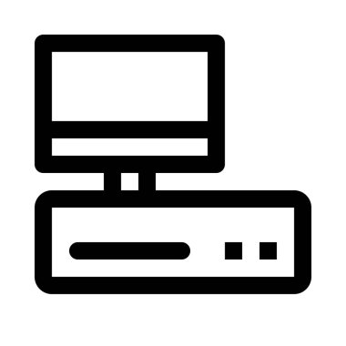 Kompakt film oyuncu, siyah ve beyaz vektör simgesi