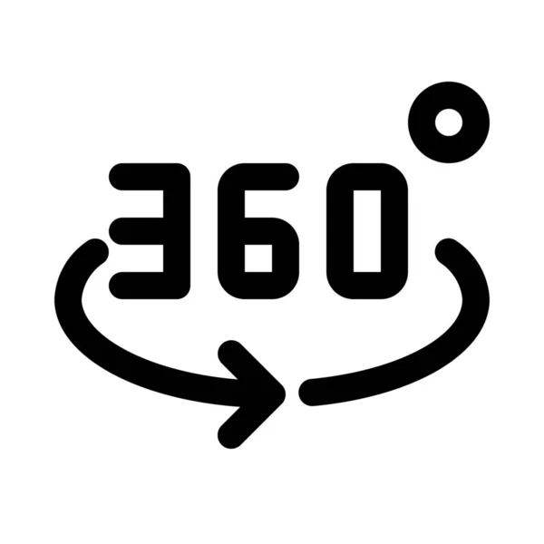 360 Graden Video Vector Pictogram Ontwerp — Stockvector