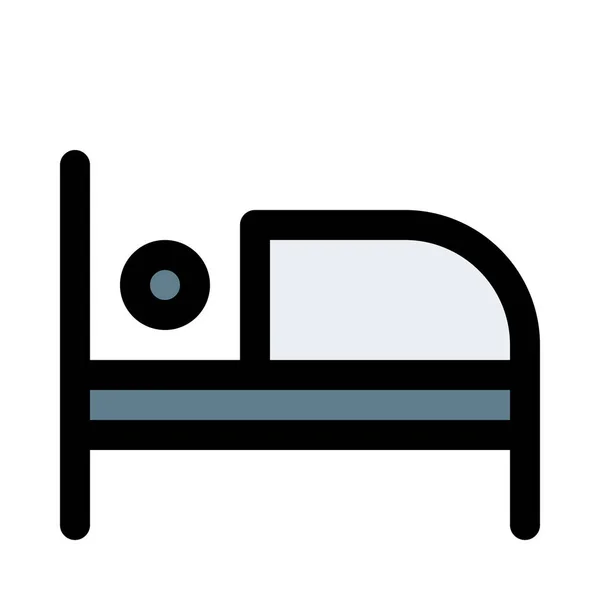 Persona Durmiendo Cama Viaje Icono Diseño — Vector de stock