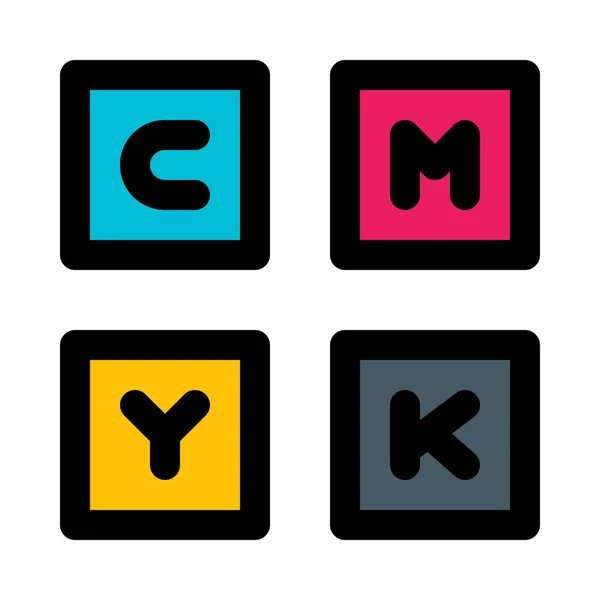 Cmyk Färgformat Vektor Ikon Design — Stock vektor