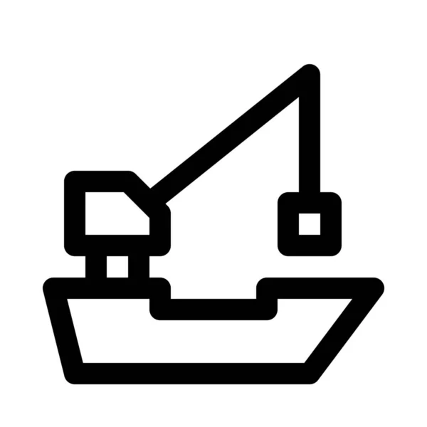 Crane Ship Icon Vector Illustration — Stock Vector