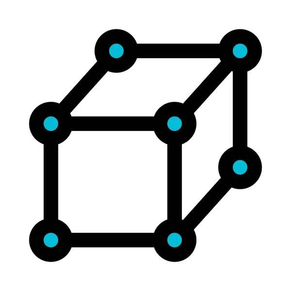 Κύβος Ατομική Δομή Διάνυσμα Εικονίδιο Σχεδιασμός — Διανυσματικό Αρχείο
