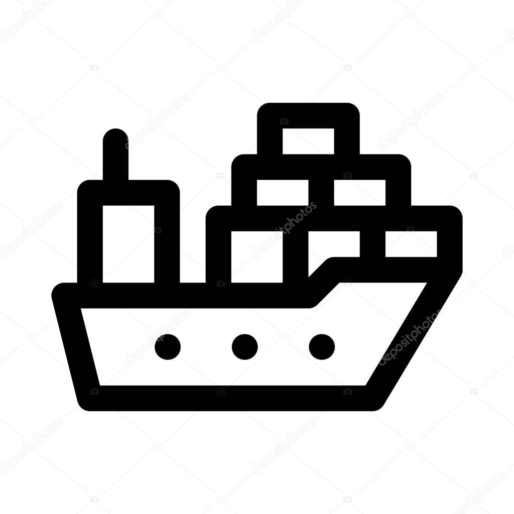 Cargo ship icon, vector illustration