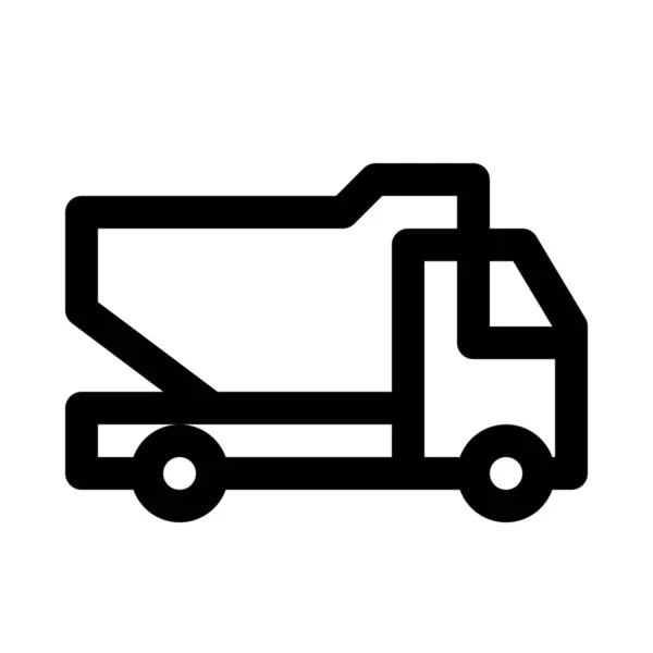 Dump Truck Ikona Vektorové Ilustrace — Stockový vektor