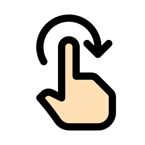 Rechter Finger Drehen Buntes Vektor Symbol — Stockvektor