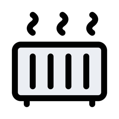 Elektrikli ısıtıcı cihaz, seyahat vektör simgesi tasarım