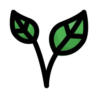 Yaprakları ile kök, vektör simgesi tasarım