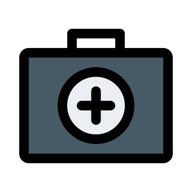 Acil ilk yardım çantası, tıp vektör simgesi