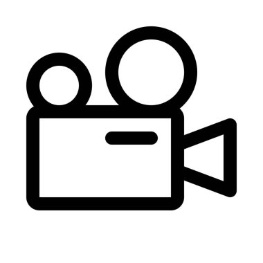 film kamera, siyah beyaz vektör simgesi