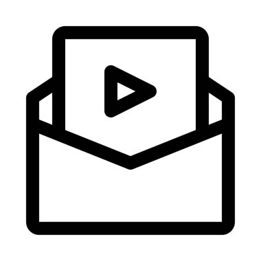 Film posta, siyah ve beyaz vektör simgesi