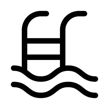 Yüzme Havuzu adımları, seyahat vektör simgesi tasarım