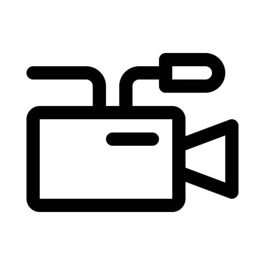 izole arka plan, vektör simgesi tasarım profesyonel video kamera