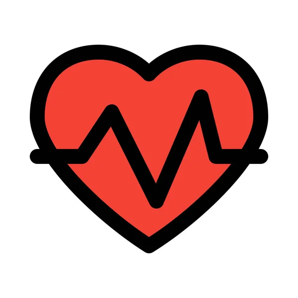 Frequenza Cardiaca Icona Vettoriale Medica — Vettoriale Stock