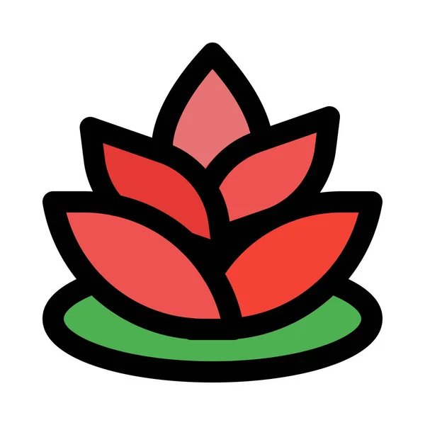 Vodní Lotus Rostlina Vektorové Ikony Designu — Stockový vektor
