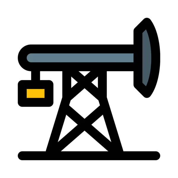 Offshore Drilling Rig Vector Icon Design — Stock Vector