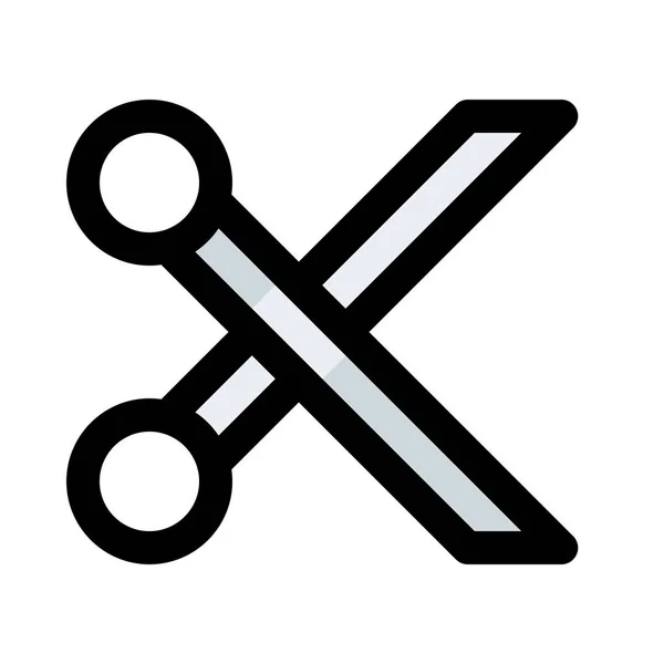 Schere Werkzeug Zum Schneiden Vektor Icon Design — Stockvektor