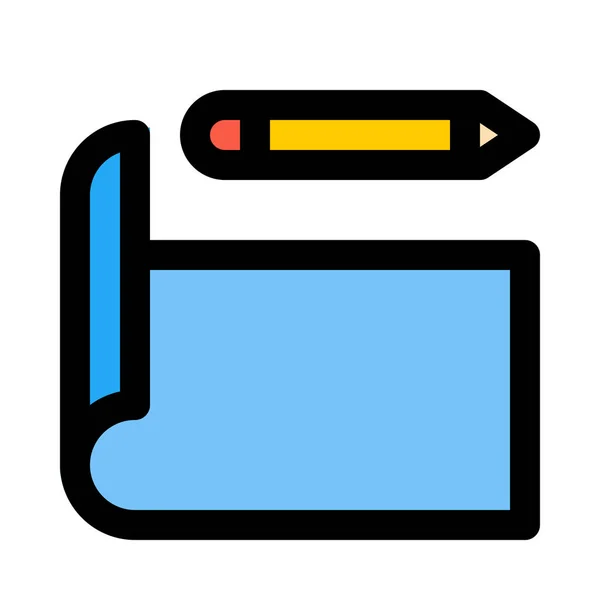 Croquis Papier Crayon Dessin Icône Vectorielle — Image vectorielle