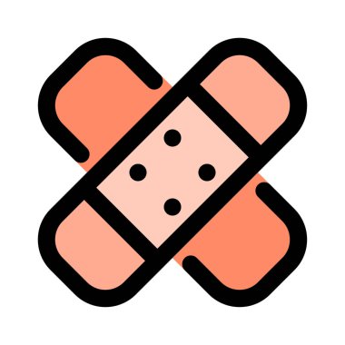 Yapışkanlı bandaj yama, vektör simgesi tasarım