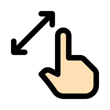 Yakınlaştırma değmek jest, renkli vektör simgesi