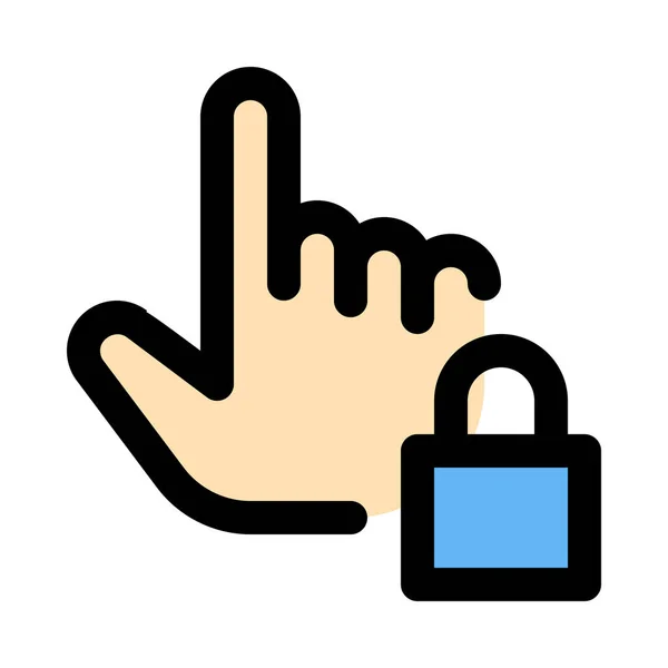 Touch Lock Colorful Vector Icon — Stock Vector