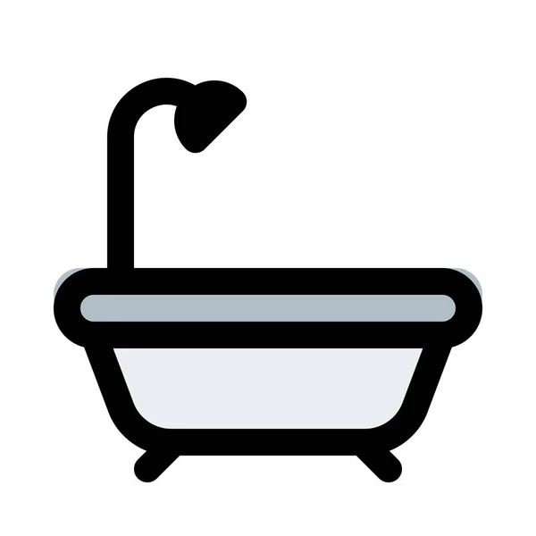 Badewanne Mit Dusche Vektor Symbol Design — Stockvektor