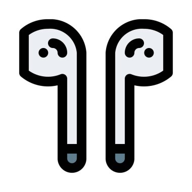 Airpods radyo earphones, renkli vektör çizim