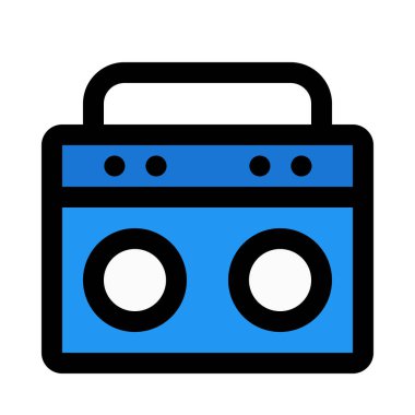 Boombox taşınabilir transistör, renkli vektör çizim