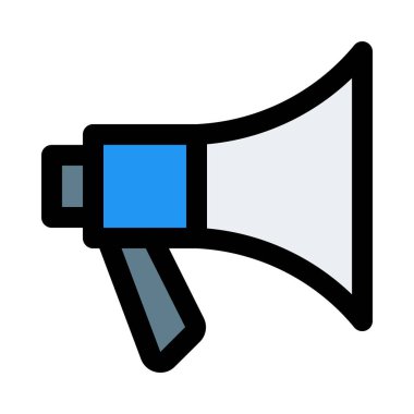 Megafonu olan megafon hoparlör, renkli vektör çizim