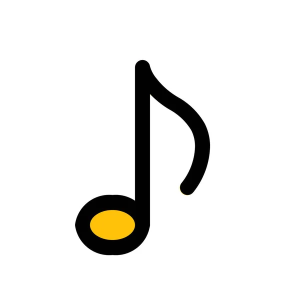 Quaver Nota Musical Ilustración Vectorial Colorido — Vector de stock