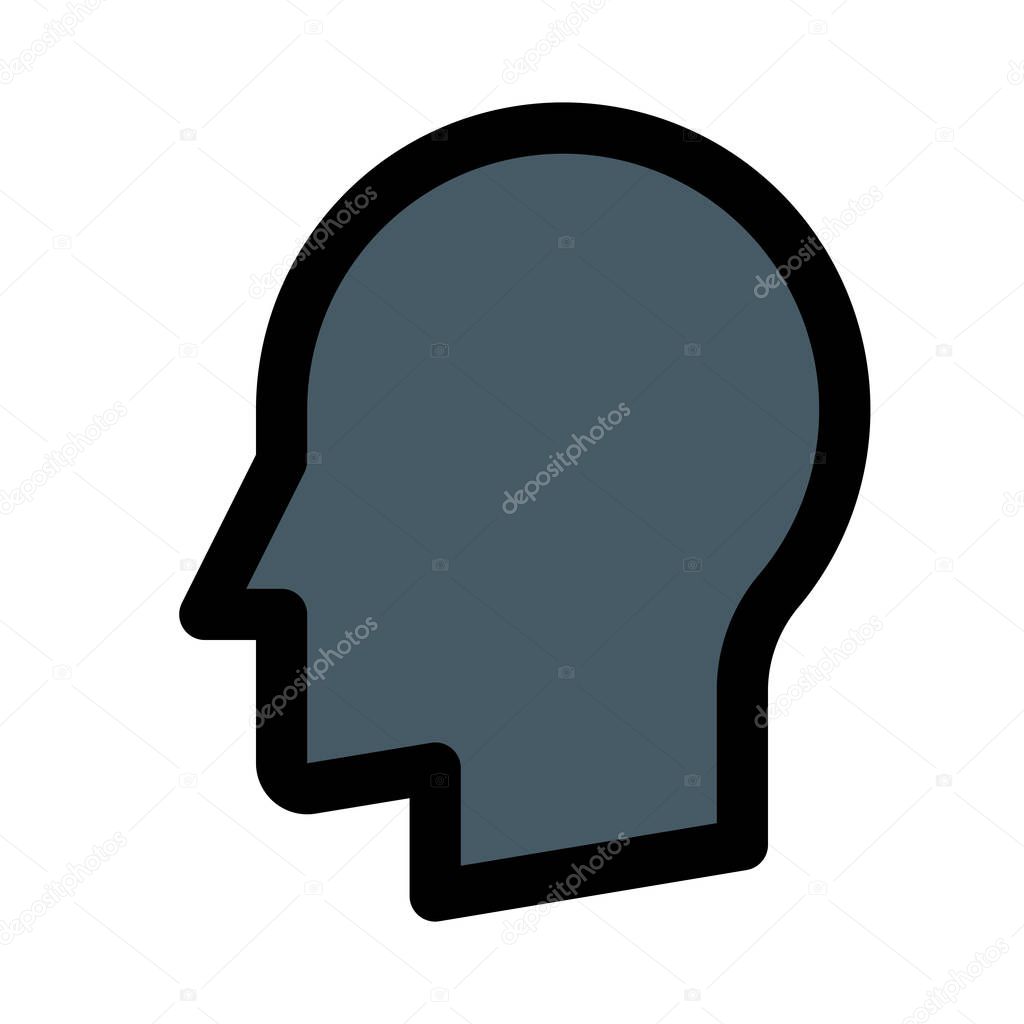 Head side view, colorful vector illustration