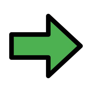 Oka doğru gösterimi, renkli vektör çizim