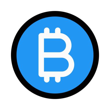 Bitcoin cryptocurrency sembolü, renkli vektör çizim