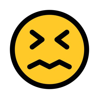 Şaşırmış yüz emoji, renkli vektör çizim