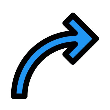 Eğri yay ok, renkli vektör çizim