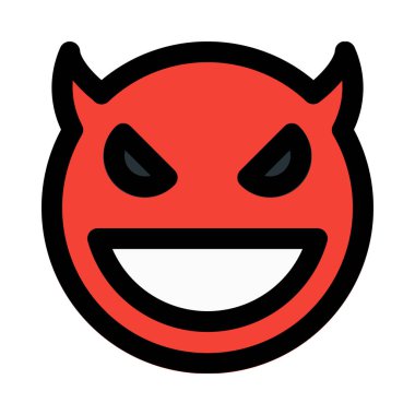 Şeytan ifade ifade, renkli vektör çizim