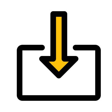 Ok aşağı doğru renkli vektör çizim indir