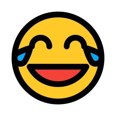 Emoji sevinç, renkli vektör çizim gözyaşı ile