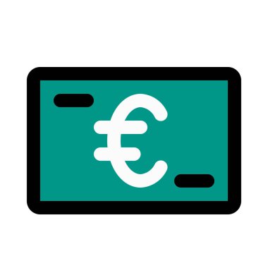 Euro nakit banknot, renkli vektör çizim